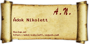 Ádok Nikolett névjegykártya